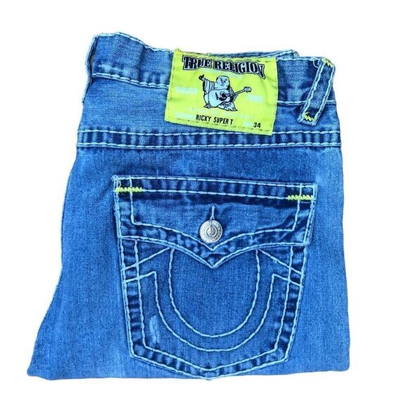 TRUE Religion Jeans Size 42 RICKY SUPER T Blue - Picture 1 of 7